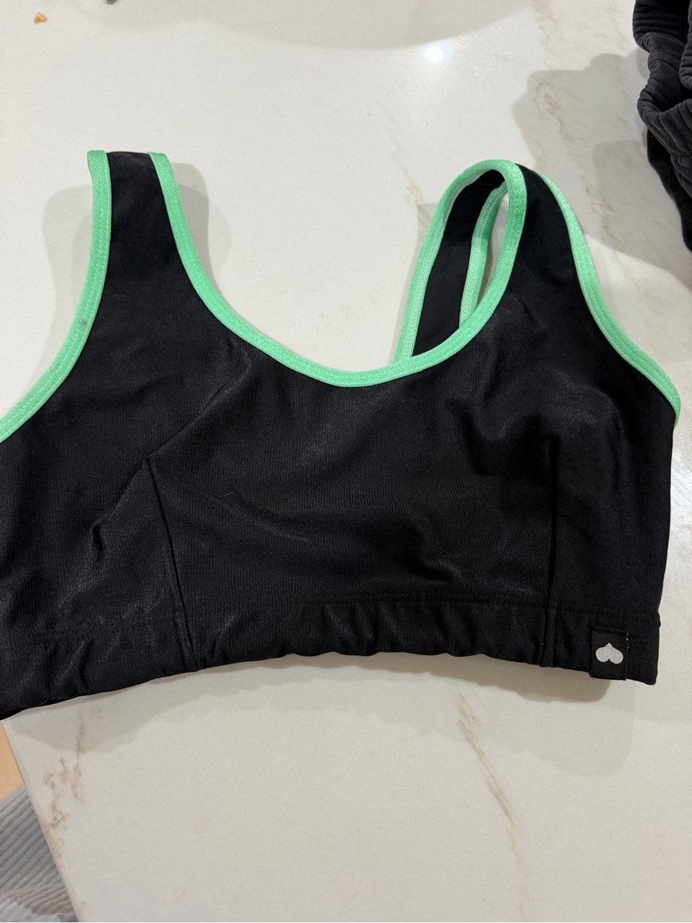 Booty by Brabants Black Sports Bra with Mint Trim